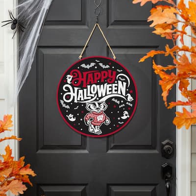 University of Wisconsin 18" x 18" Halloween Door Décor Wall Sign