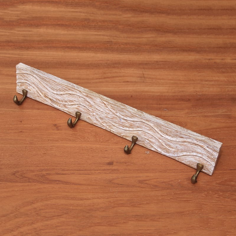 Novica Handmade Dolphin Beach Wood Coat Or Key Rack