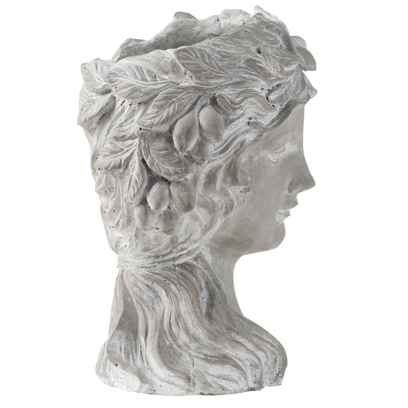 8" x 9" x 11.5"Cement Bust Wall Planter