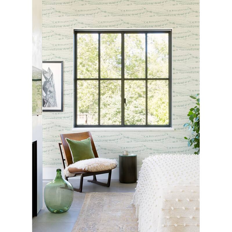 Chesapeake Rannell Aqua Abstract Scallop Wallpaper