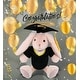 preview thumbnail 5 of 4, DolliBu Baby Pink Rabbit Graduation Plush Toy with Gown and Cap Outfit - 8 inches
