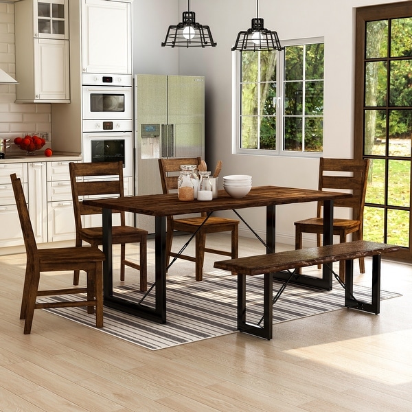 Furniture of America Mass Industrial Solid Wood 6-piece Dining Set. Opens flyout.