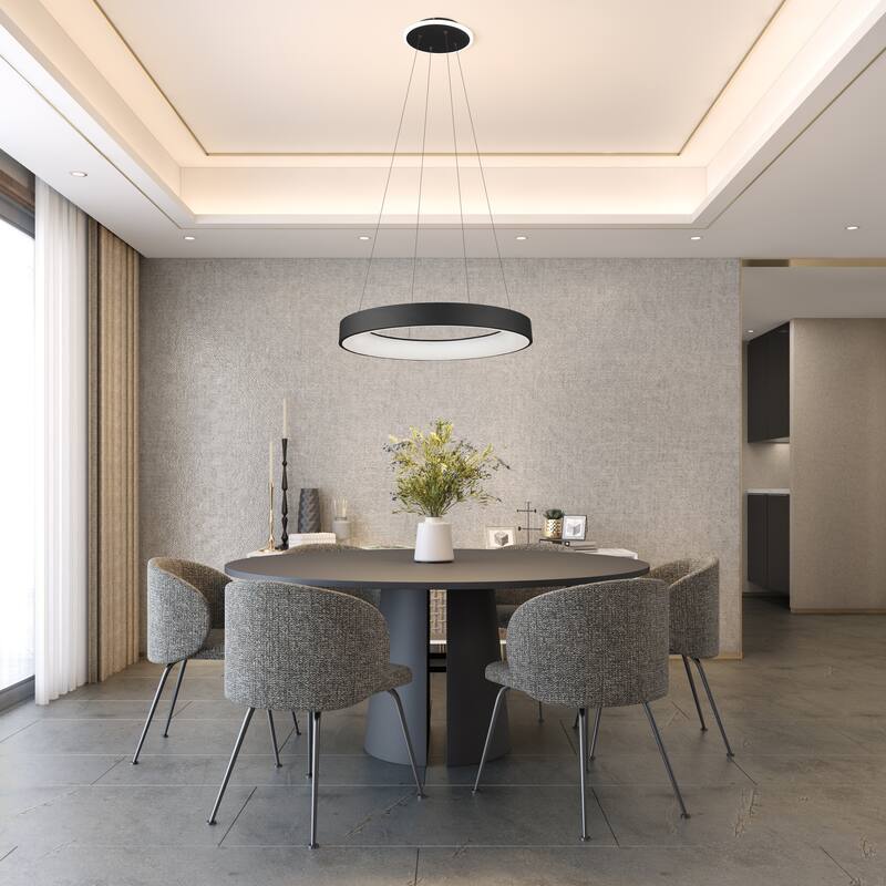Lazio Collection Integrated LED Chandelier, Black