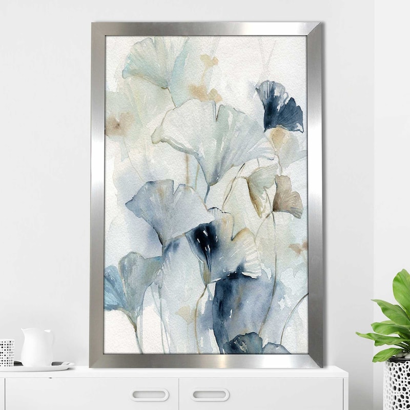 "Indigo Ginkgo I (Vertical)" by Carol Robinson Print on Acrylic