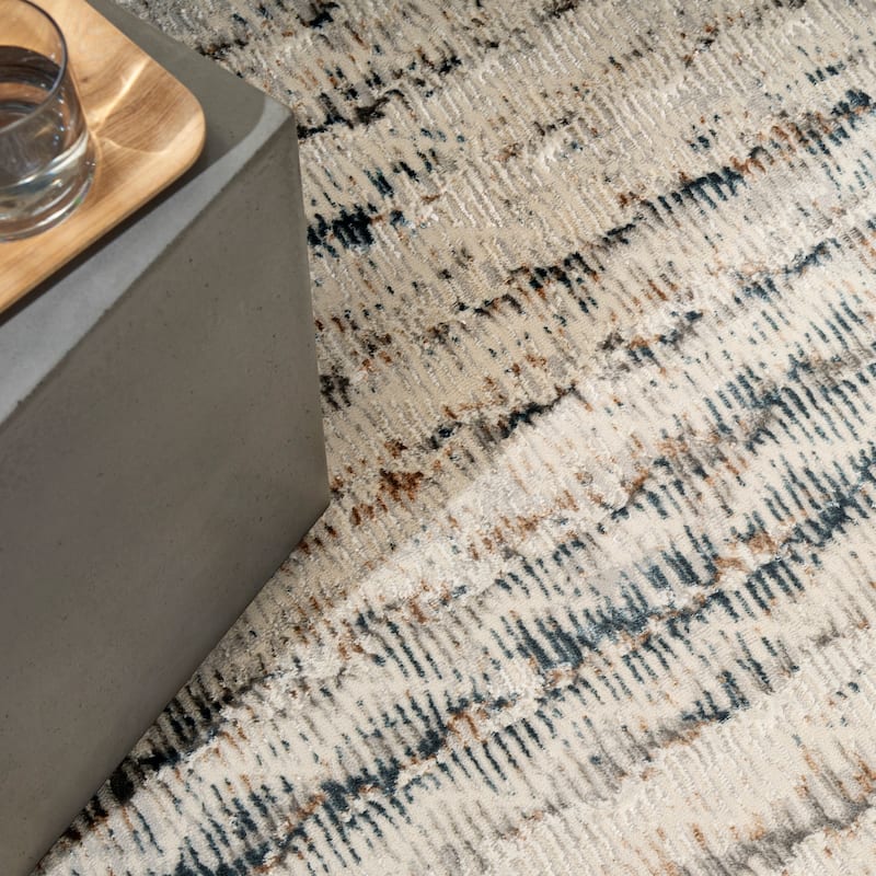 Calvin Klein CK073 Compass Indoor only Ivory Abstract Area Rug