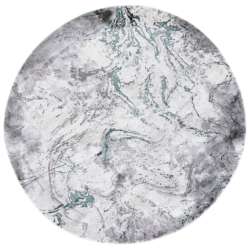 SAFAVIEH Craft Cupertina Modern & Contemporary Rug - 6'7" Round - Grey/Green