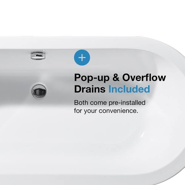 Shop Ove Decors Contemporary 63 In Freestanding Acrylic Bathtub In White On Sale Overstock 31982904