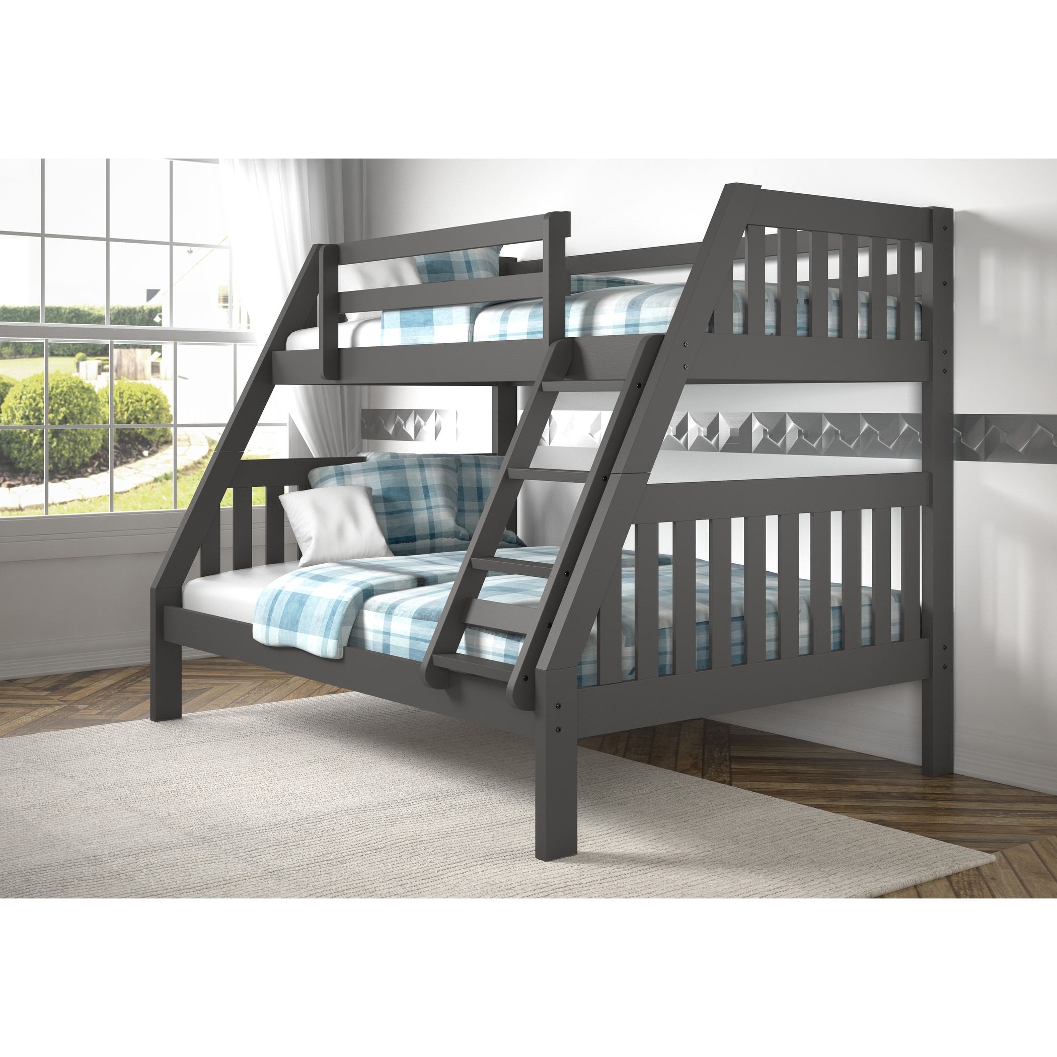 dark grey bunk beds