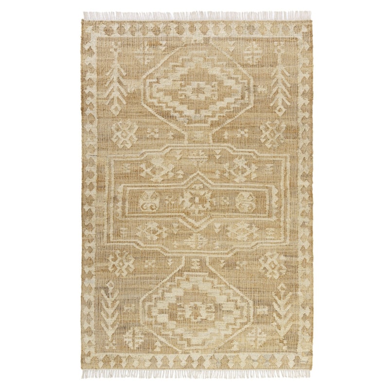 Kimi Woven Area Rug By HomeRoots - 2' x 3' - 2' x 3' - Natural/Criss Cross