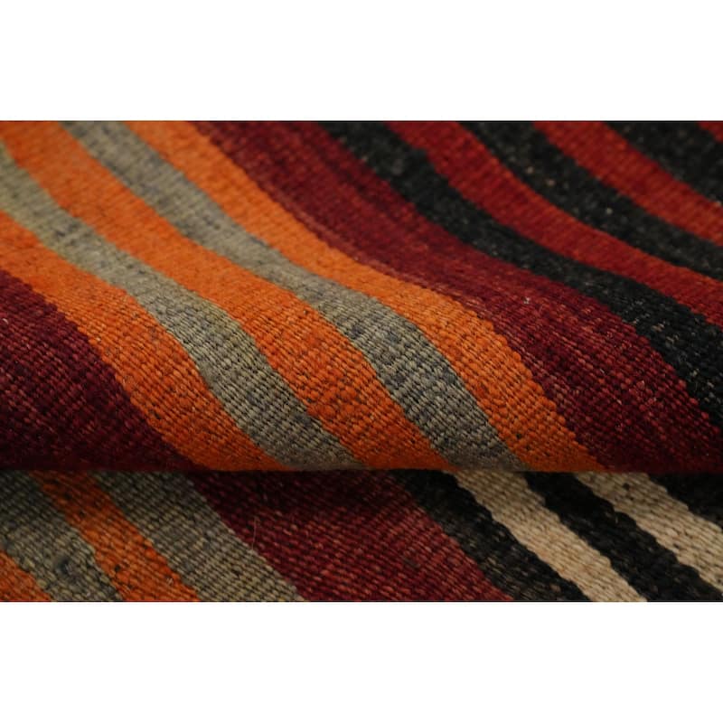Hand Woven Oriental 100% Wool Carpet Southwestern Geometric Multi-Colored Kilim Area Rug - 9' 1'' X 5' 4''