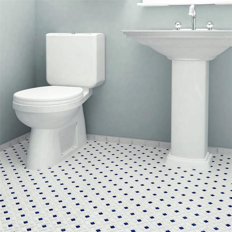 Merola Tile Spiral Blue and White 12-5/8" x 12-5/8" Porcelain Floor and Wall Tile