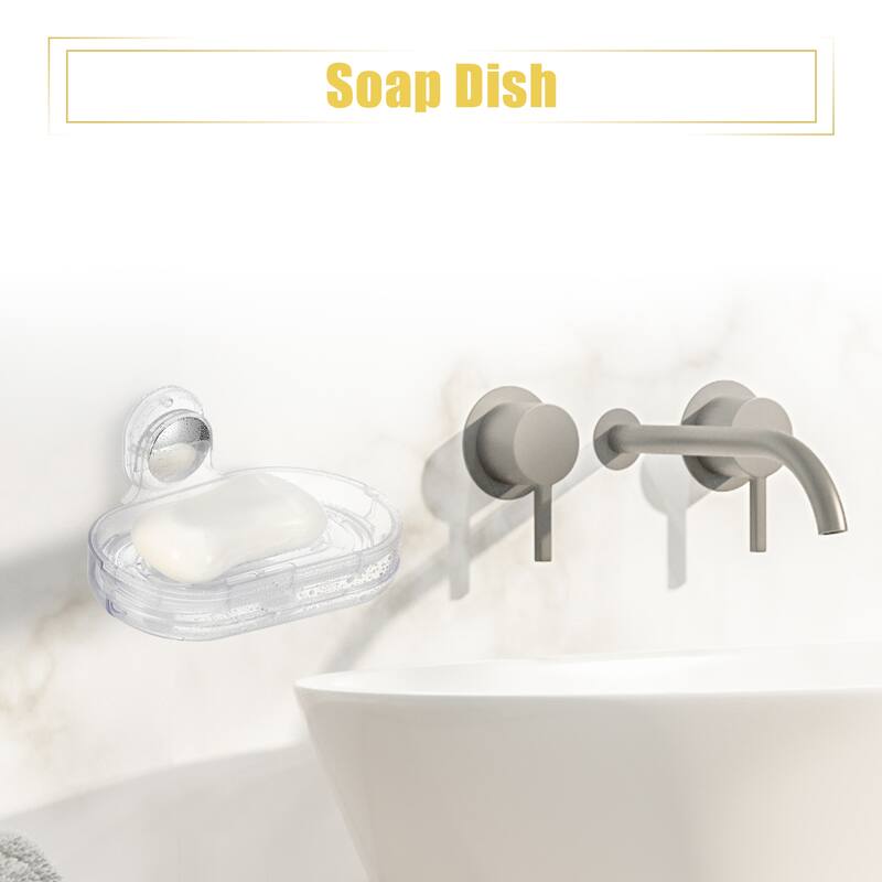 Soap Holder Soap Dish Soap Box for Shower Wall for Bathroom Kitchen - Clear