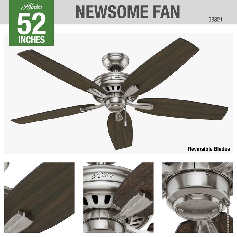 Hunter 52" Newsome Ceiling Fan with Pull Chain - Traditional - Casual