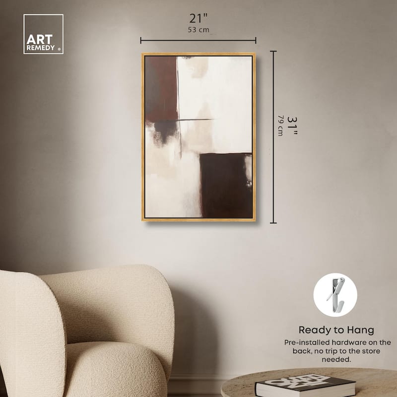 Burgundy and Beige Canvas by Art Remedy