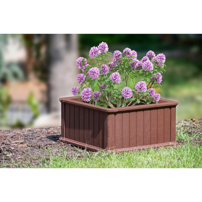 Southern Patio Brown Resin 24-inch Raised Garden Bed Planter - 24" x 24"