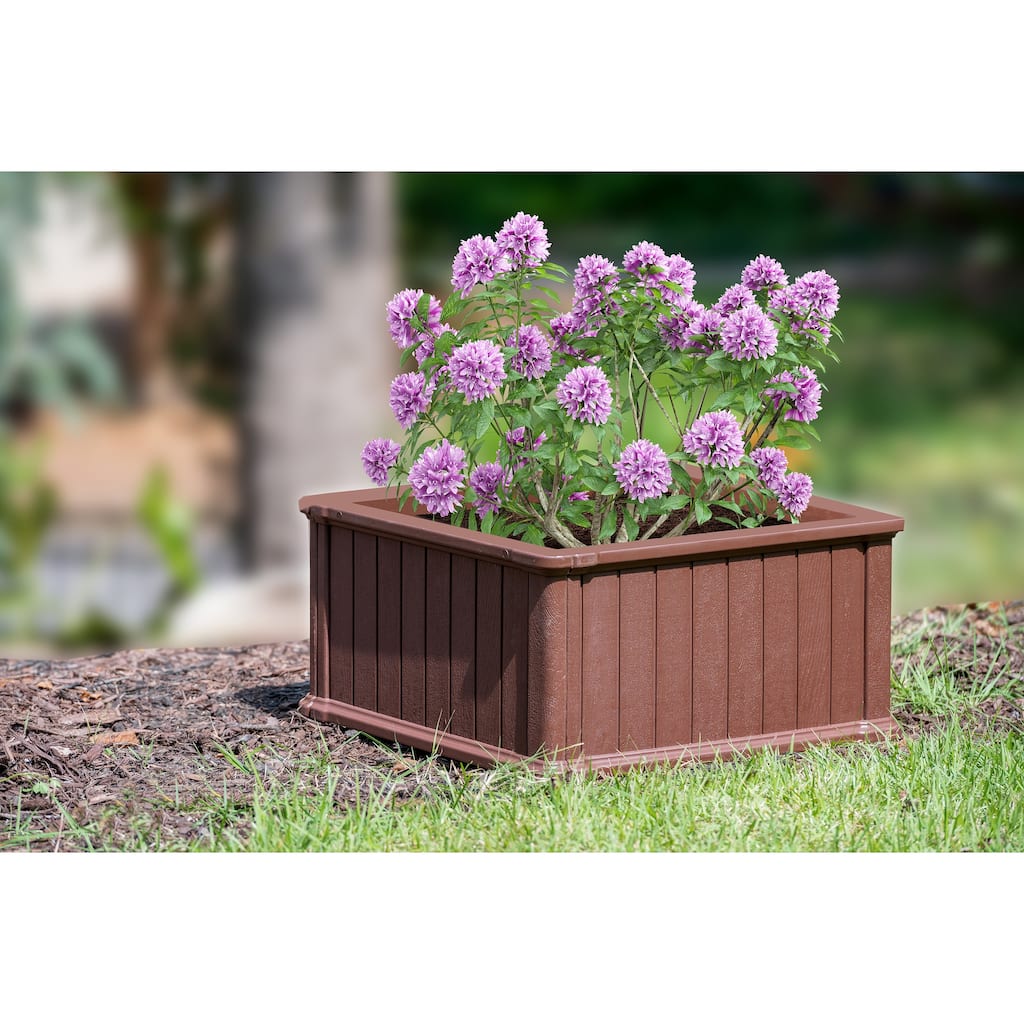 Southern Patio Brown Resin 24-inch Raised Garden Bed Planter - 24" x 24"