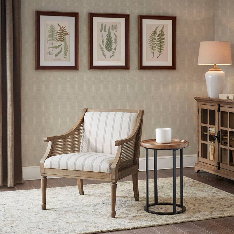 Retro-style Modern Chair with Arm - Beige-1