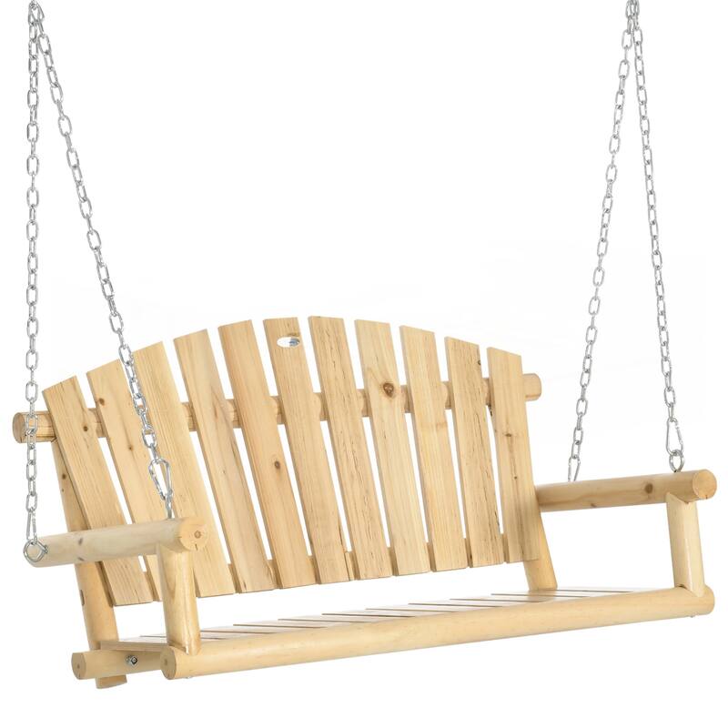 Hanging Outdoor Swing Bench with Metal Chains