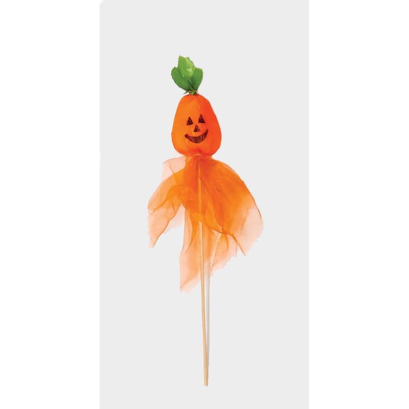 12" Organza Pumpkin Pick, Set of 12