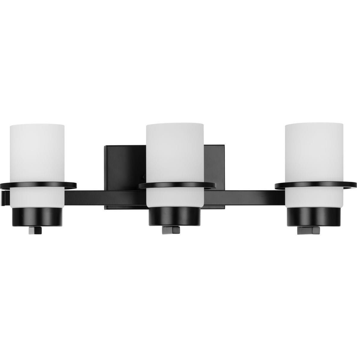 Progress Lighting Reiss Collection Three-Light Modern Farmhouse Matte Black Vanity Light - 22.75 in x 5.75 in x 7 in