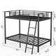 preview thumbnail 12 of 11, Twin Over Full Bunk Bed with Ladder & Guardrail Heavy Duty, Heavy Duty Metal Slats