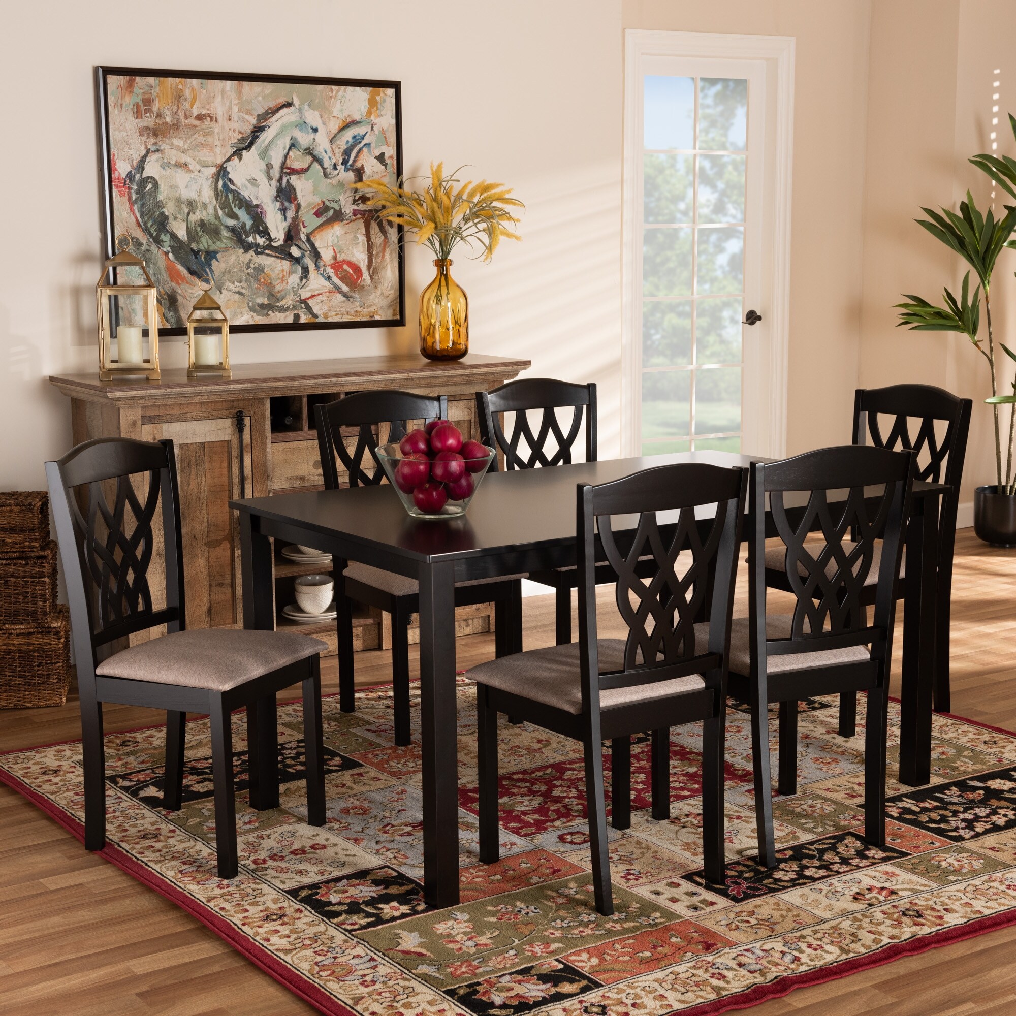 Salem Modern and Contemporary Wood 7 Piece Dining Set eBay