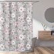 preview thumbnail 2 of 2, Grey Watercolor Floral Collection Bathroom Fabric Bath Shower Curtain - Blush Pink Gray White Shabby Chic Rose Flower Farmhouse