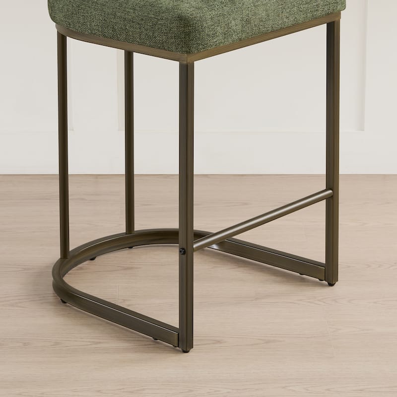 Arthur 26 inch Counter Height Bar Stool Set with Brass Frame