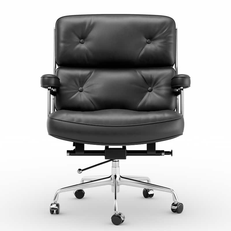 Mid-Back Ergonomic Executive Lobby Chair with Lumbar Support - N/A