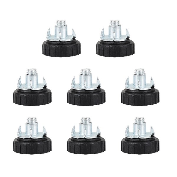 M8 x 15 x 30mm Furniture Glide Hand Screw Leveling Feet Prevent Scratch Adjustable Leveler with T-nuts for Chair Table Leg 8pcs