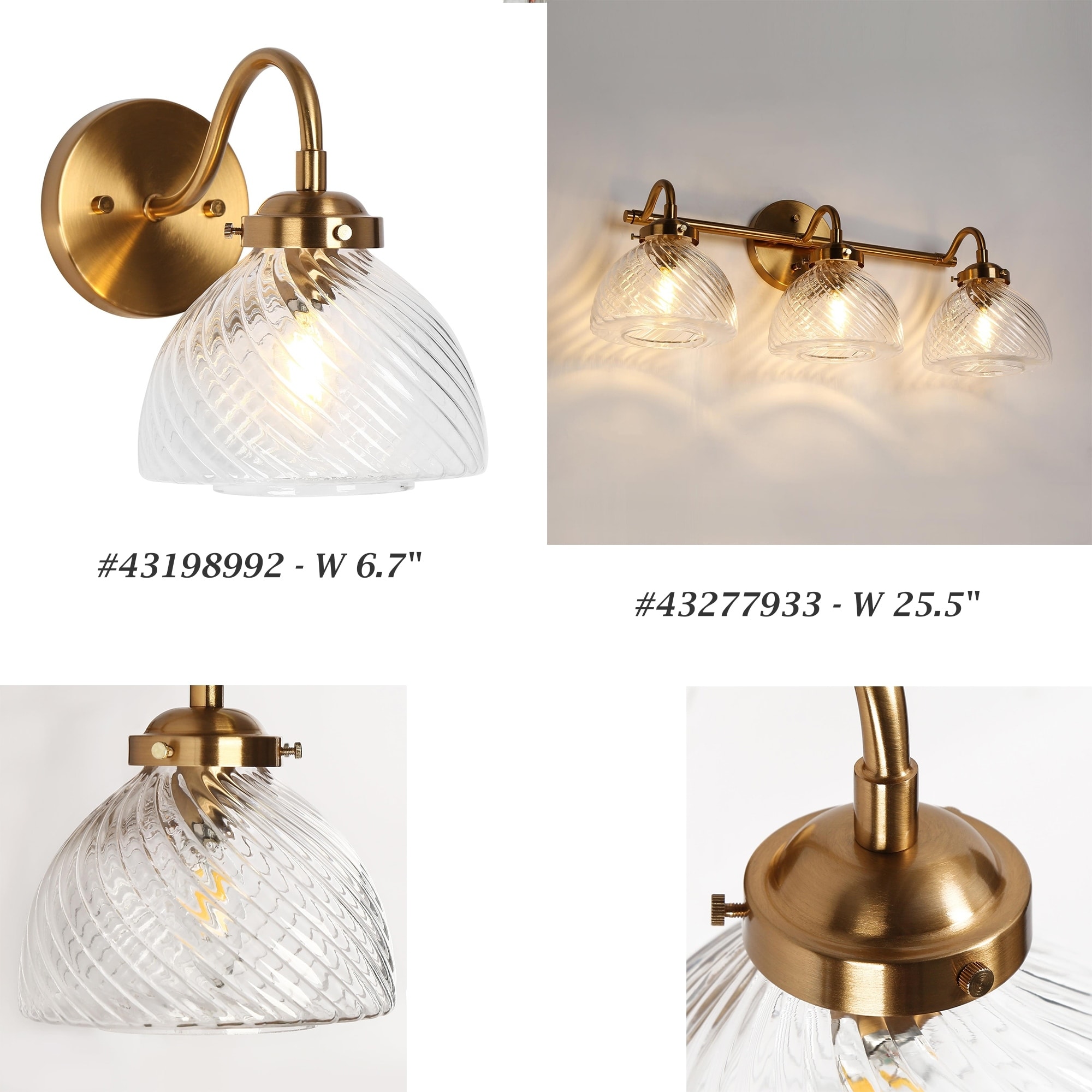 Draki Mid-century Modern Gold Unique Dome Glass Bathroom Light