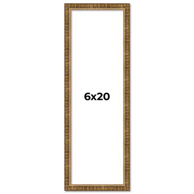 6x20 Frame Gold Kingsley Distressed Solid Wood Picture Frame Width