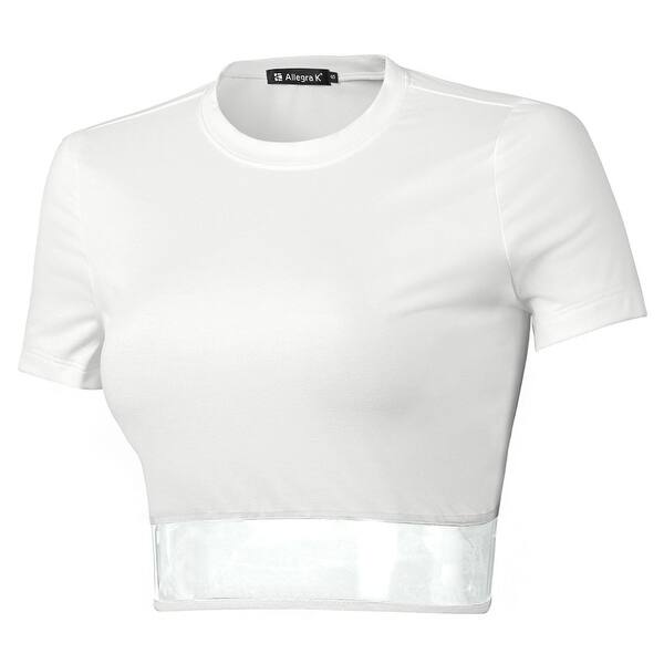 Shop Women S Clear Crop Tee Shirt Junior Teen Short Sleeves Summer