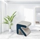preview thumbnail 2 of 1, Velvet Children's Chair, Footstool, Fun Arrow Shaped Chair,13"H,Blue