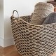 preview thumbnail 5 of 7, Brown Seagrass Bohemian Storage Basket 18 x 21 x 18 - 21 x 18 x 18