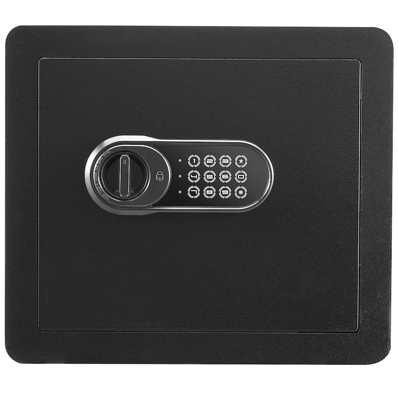 Black Cold-Rolled Carbon Steel Safe with Dual Lock, Alarm and Removable Shelf
