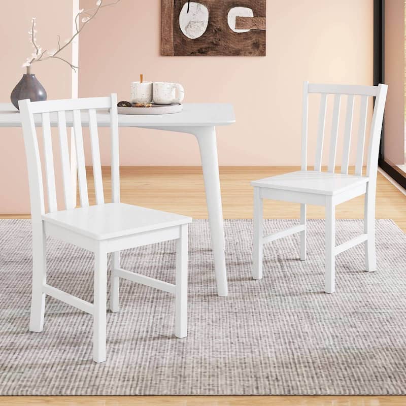 Costway Rustic Dining Chairs Set of 4 with Slat Tilt Backrest, Wide - See Details