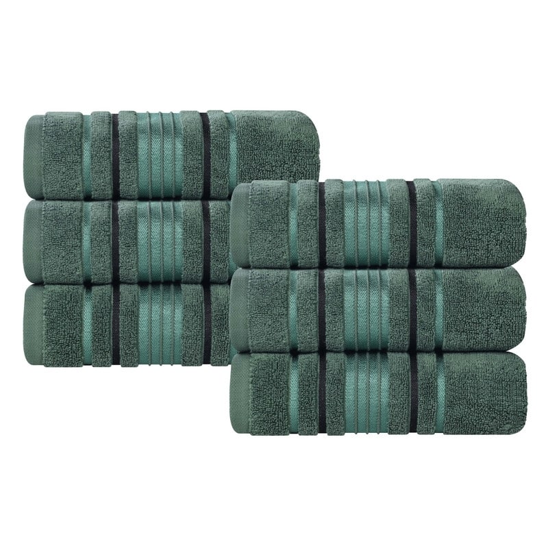 Superior Sadie Zero Twist Cotton Solid Hand Towel, Set of 6
