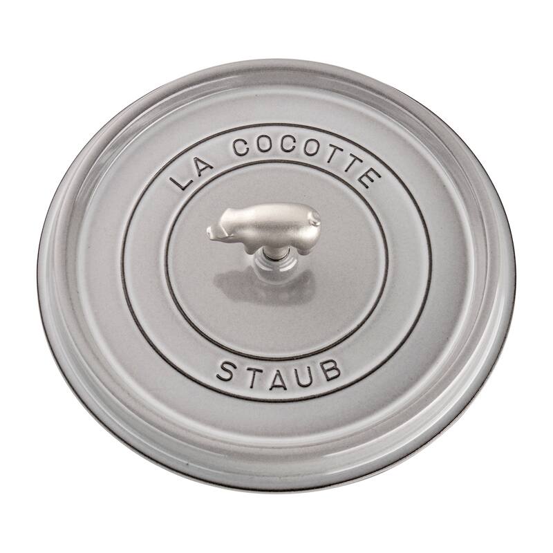 STAUB Cast Iron 6-qt Cochon Shallow Wide Round Cocotte