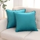 preview thumbnail 5 of 89, Deconovo Velvet Pom-poms Throw Pillow Covers 2 PCS(Cover Only) 18x18 - Teal