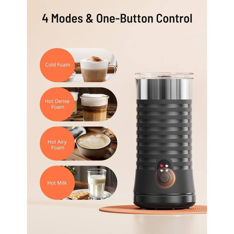 Milk Frothers, 4 IN 1 Milk Frother and Steamer, Electric Frother, Milk Heater with Auto ShutOff
