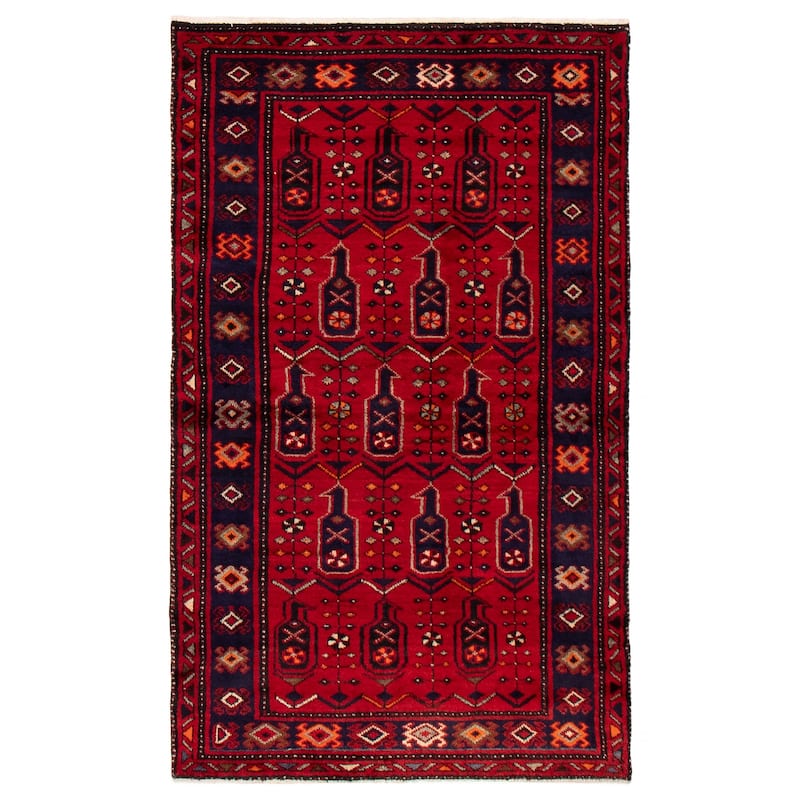 ECARPETGALLERY Hand-knotted Andelz Red Wool Rug - 3'9 x 6'8 - Red - 3'9 x 6'8