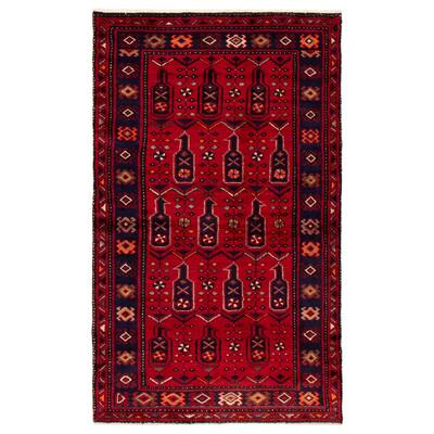 ECARPETGALLERY Hand-knotted Andelz Red Wool Rug - 3'9 x 6'8