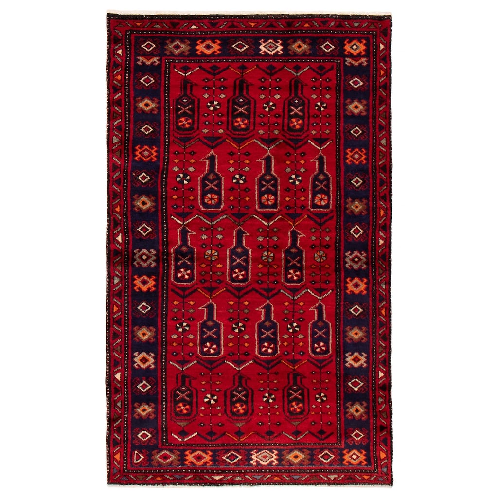 ECARPETGALLERY Hand-knotted Andelz Red Wool Rug - 3'9 x 6'8