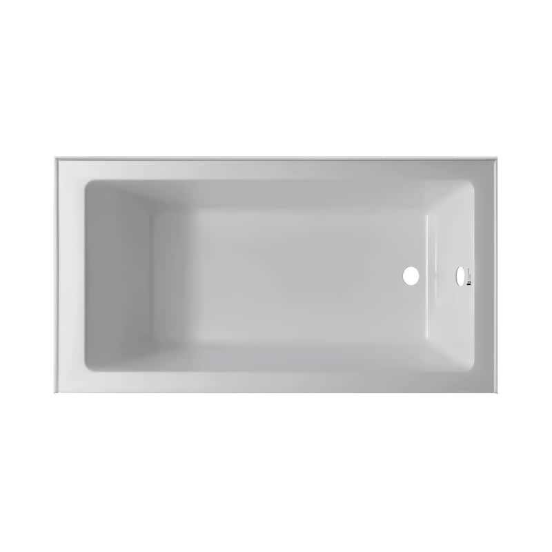 Fine Fixtures Tile-In White Fiberglass/Acrylic Soaking Bathtub with Built-in Tile Flange