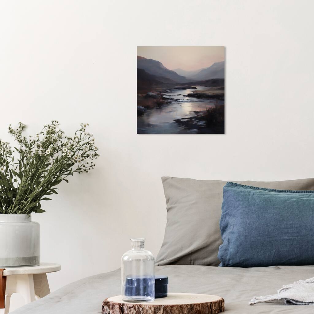 Wynwood Studio Canvas Nature and Landscape Nature Cloudy Landscape Gray and Silver Traditional Wall Art Canvas Print