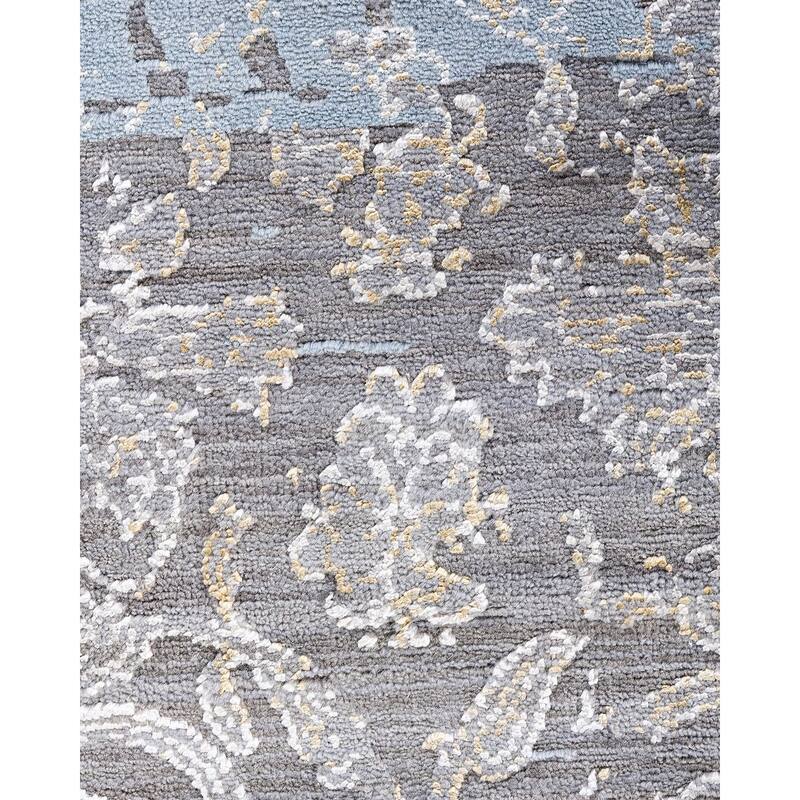 Ikat One-of-a-Kind Hand-Knotted Area Rug, Gray - 8' 1" x 10' 1"