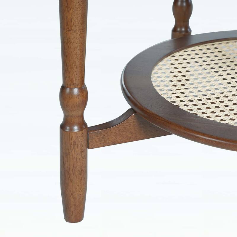 Mid-Century Style Coffee Table with Petal Shape and White Crackle Pattern Glass,2-Tiered Storage
