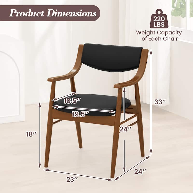 Gymax Set Of 4 PU Leather/Velvet Dining Chair w/ Padded Seat & Back