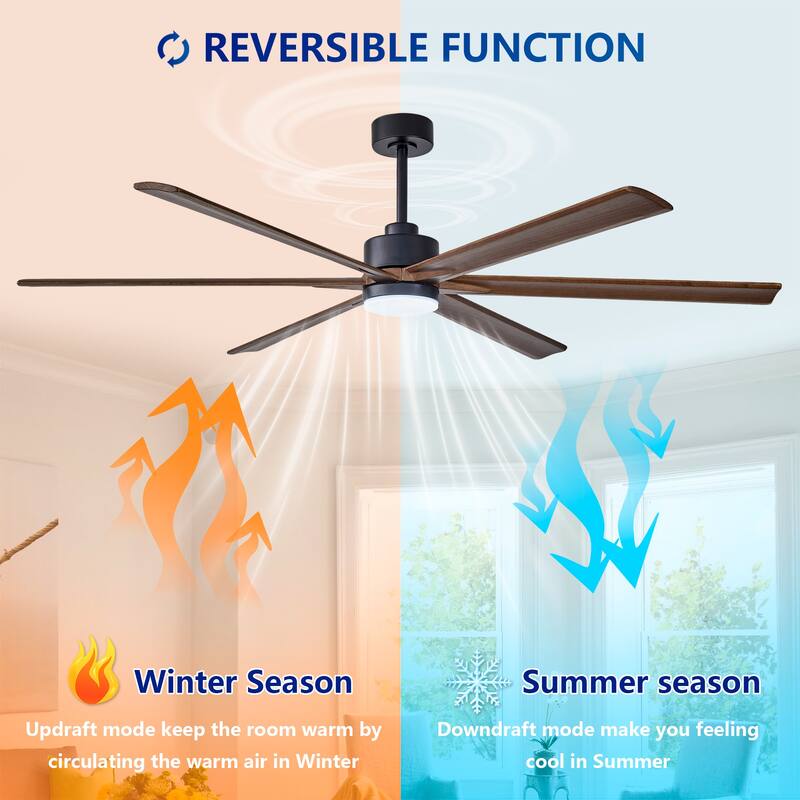70" Ceiling Fan with Lights Quiet DC Motor Ceiling Fans 6 Speed Levels,6 PCS Plywood Blades, Reversible Ceiling Fan